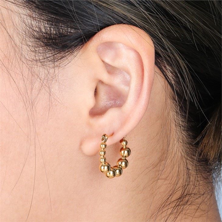 beaded hoop earring