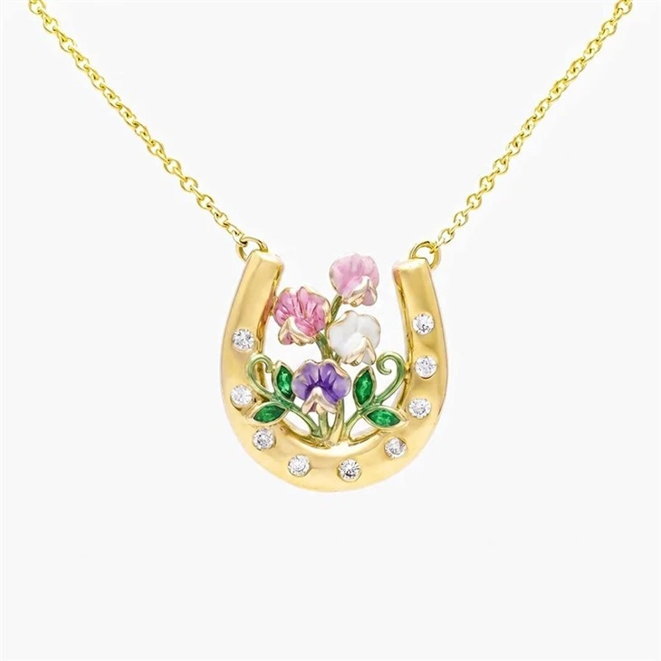 Floral Horseshoe Pendant Necklace manufacturers
