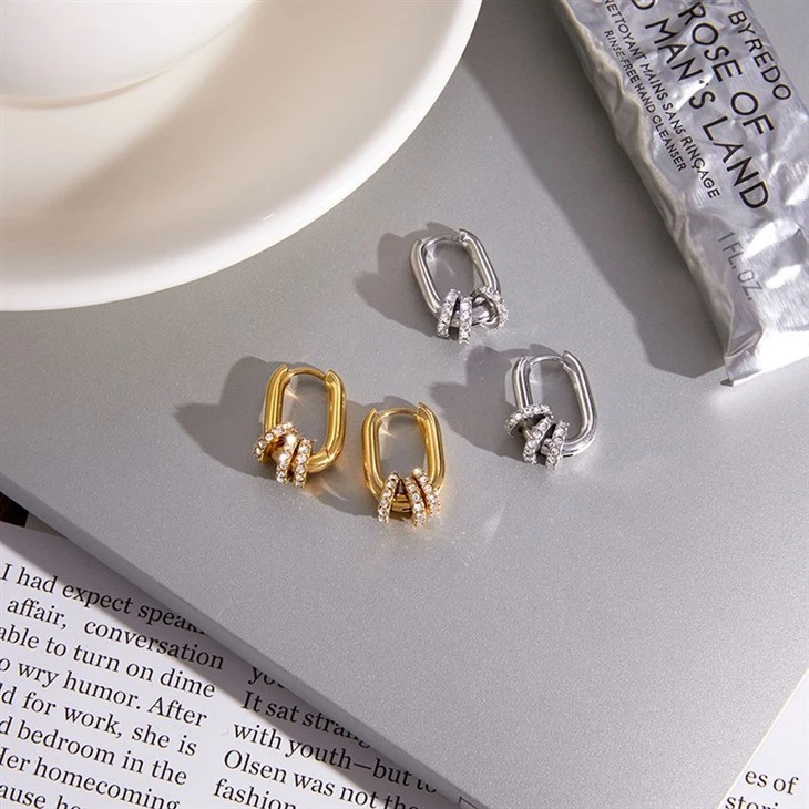 Lucky U Shaped Hoop Earrings high quality