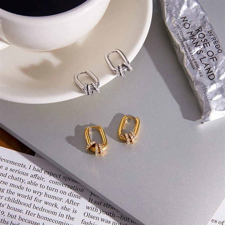 Lucky U Shaped Hoop Earrings high quality