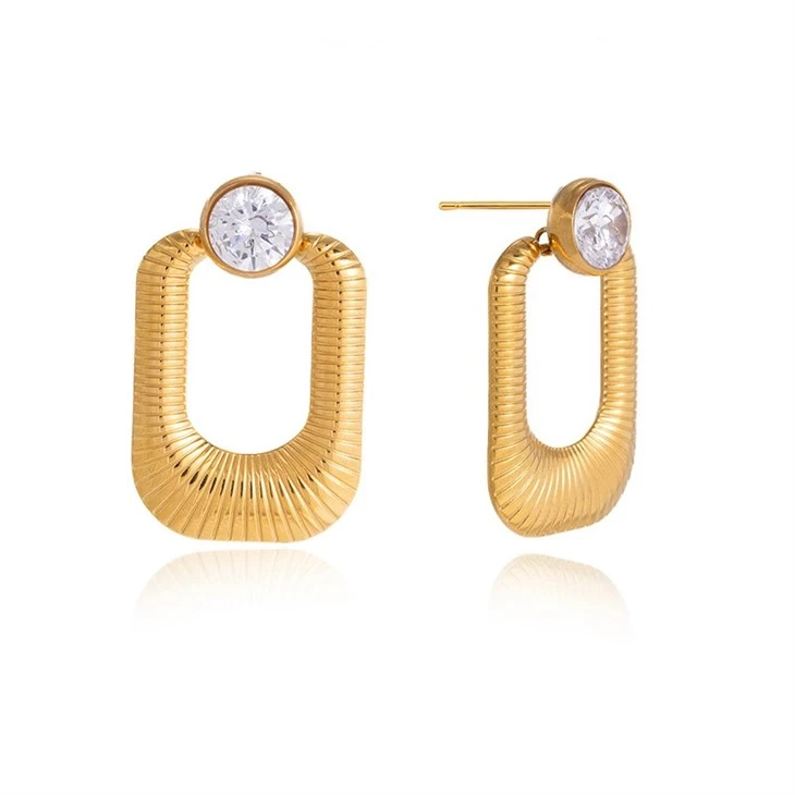 Minimal CZ Rectangle Hoops price