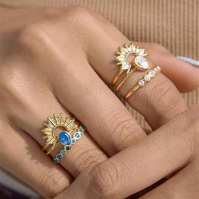 Sun CZ スタッカブル リング 3 個セット