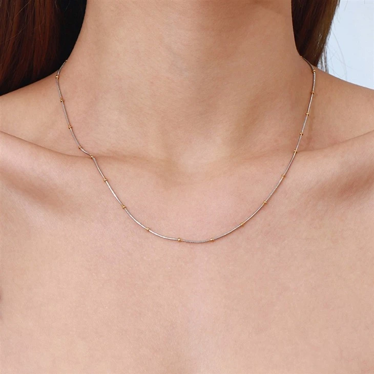 Two Tone Round Snake Bead Chain