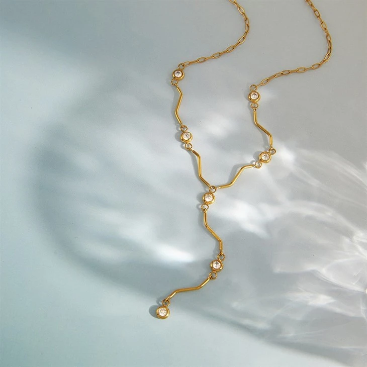 Y Drop Sparkle Necklace high quality